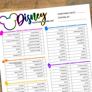 Theme Park Packing List, Trip Planning, Packing List Printable, Printable, Digital Download, Theme Park Vacation Essentials