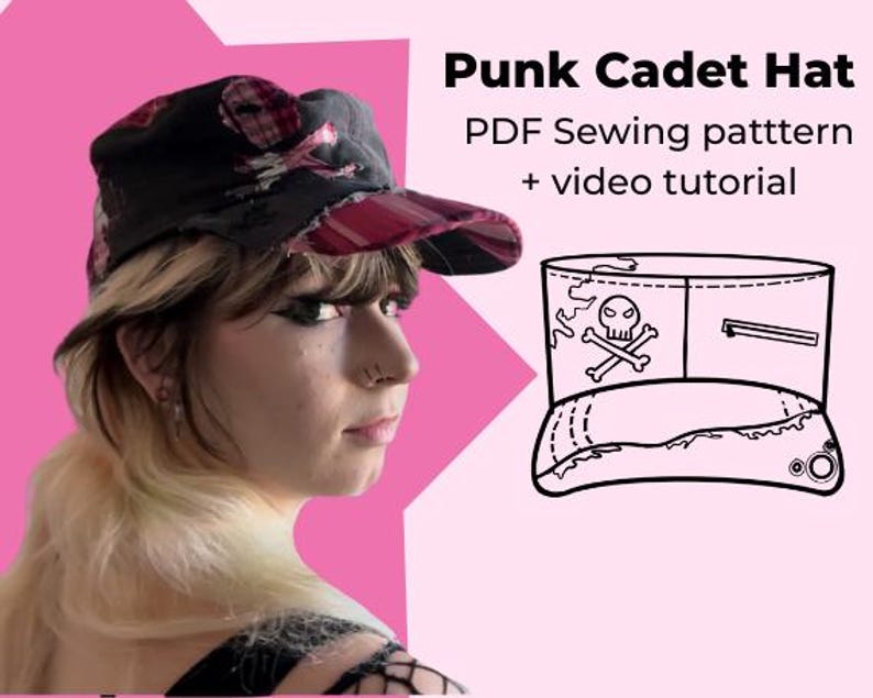 Punk Cadet Hat Sewing Pattern + Video - Etsy