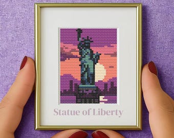 Patrón Punto de Cruz Mini Estatua de Libertad | Diseño Nueva York de Viaje (PDF)