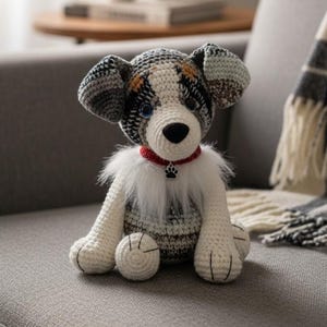 Australian Shepherd Amigurumi Crochet Pattern – Realistic Puppy PDF (English)