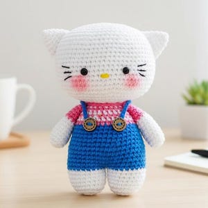 Crochet Kitty Doll Amigurumi Pattern – Cartoon Inspired Plush Toy (PDF Download)