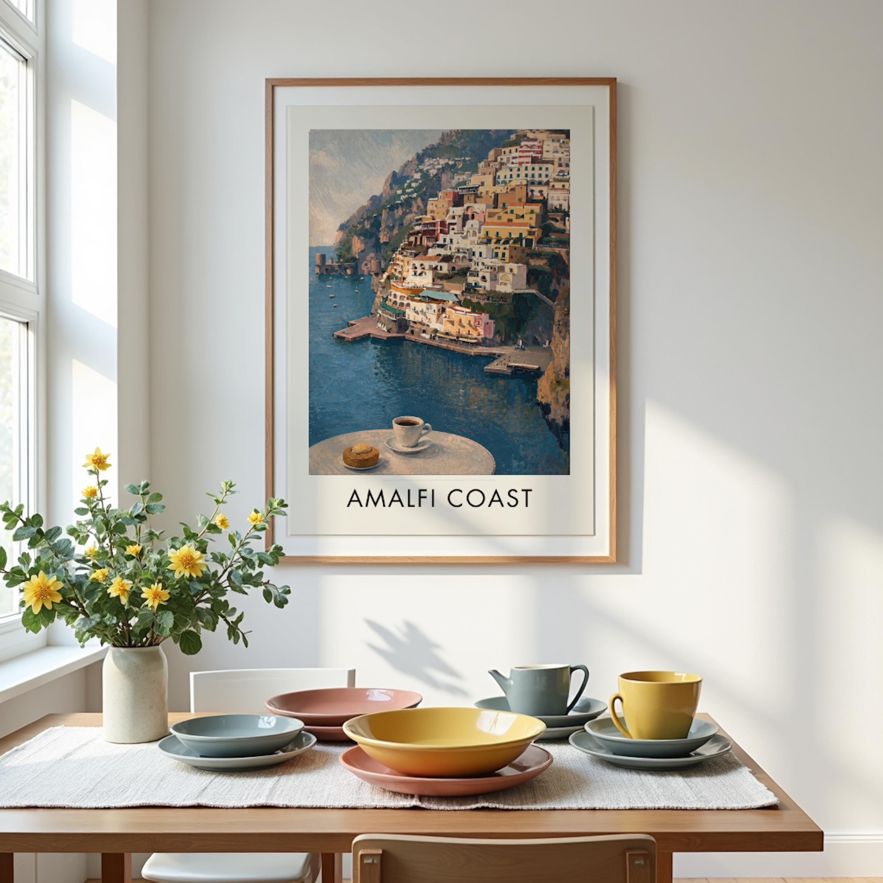 Amalfi Coast Decor | Sea View Wall Art | Seaside Print | Mediterranean ...