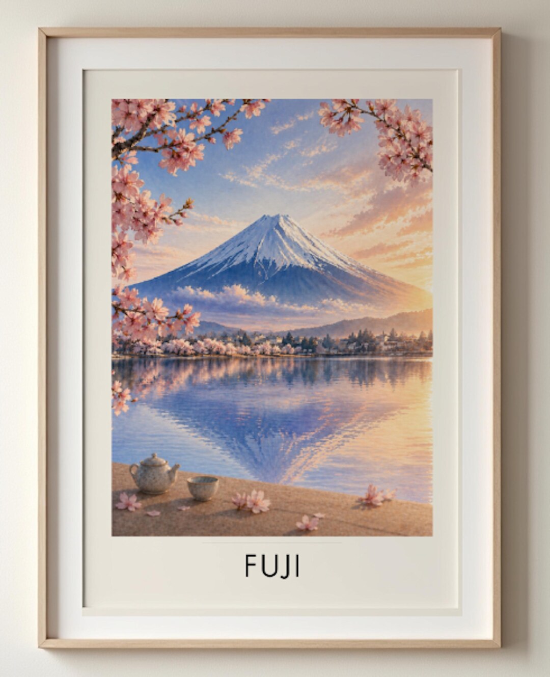 Mount Fuji Art | Cherry Blossom Japanese Decor | Sakura Poster - Etsy