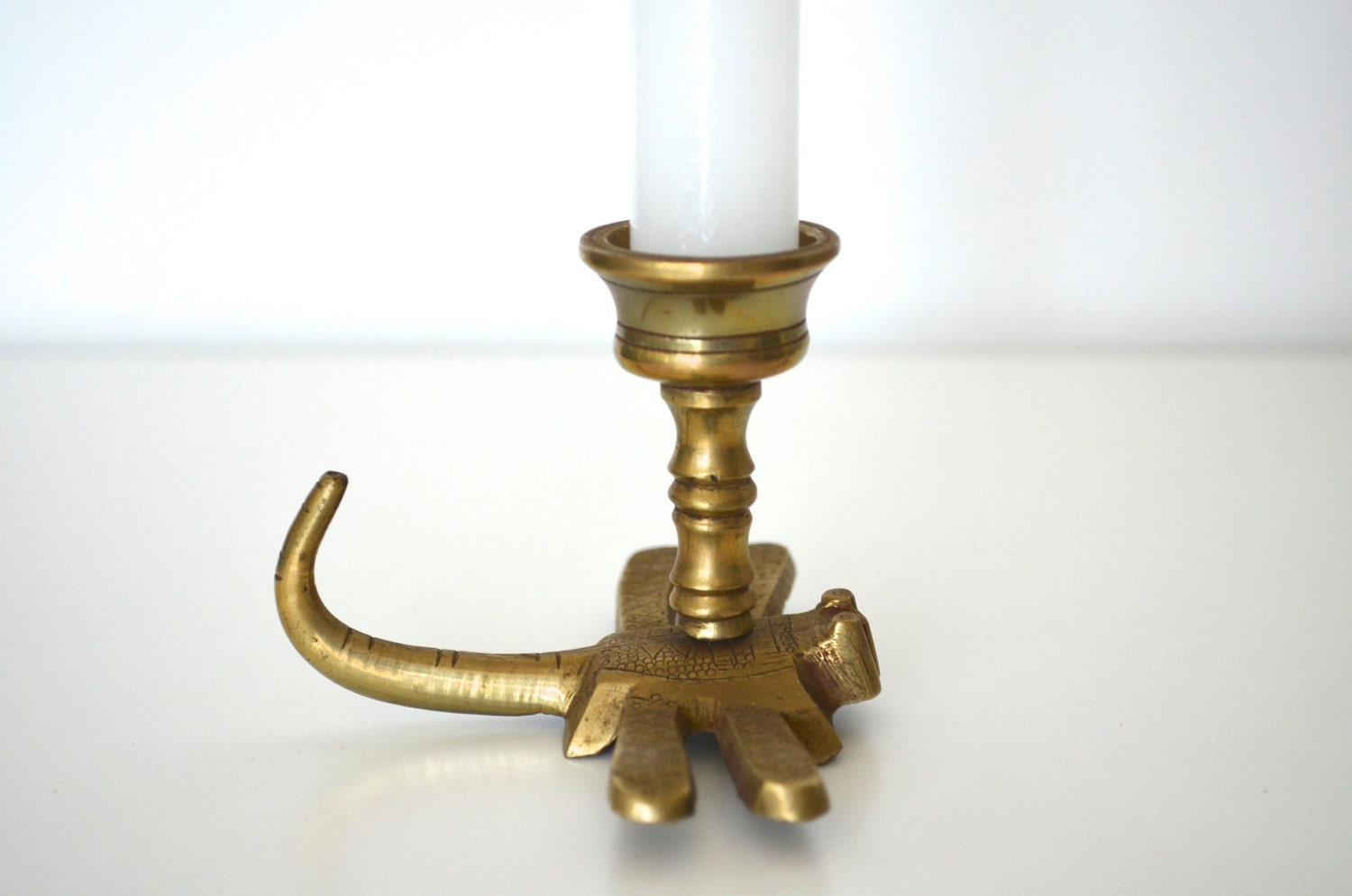 Brass candle holder dragonfly shaped Etsy