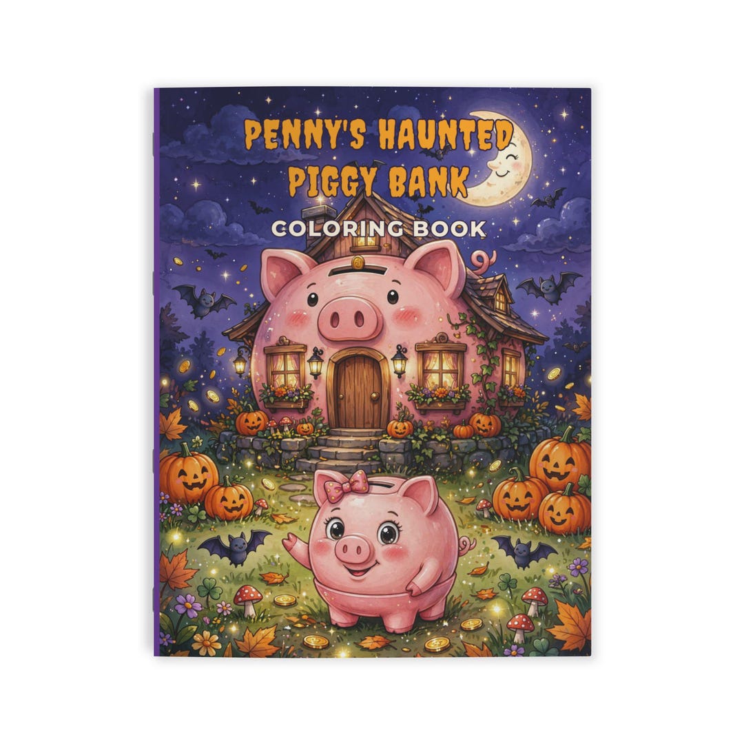 Penny's Haunted Piggy Bank - Physical Halloween Coloring Book for Kids ...