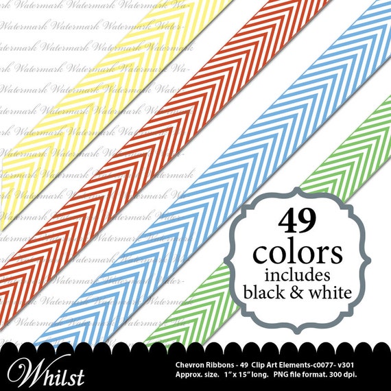 Clipart ribbon clip art chevron scrapbooking black embellishment graphics : c0077 v301 Il_570xn