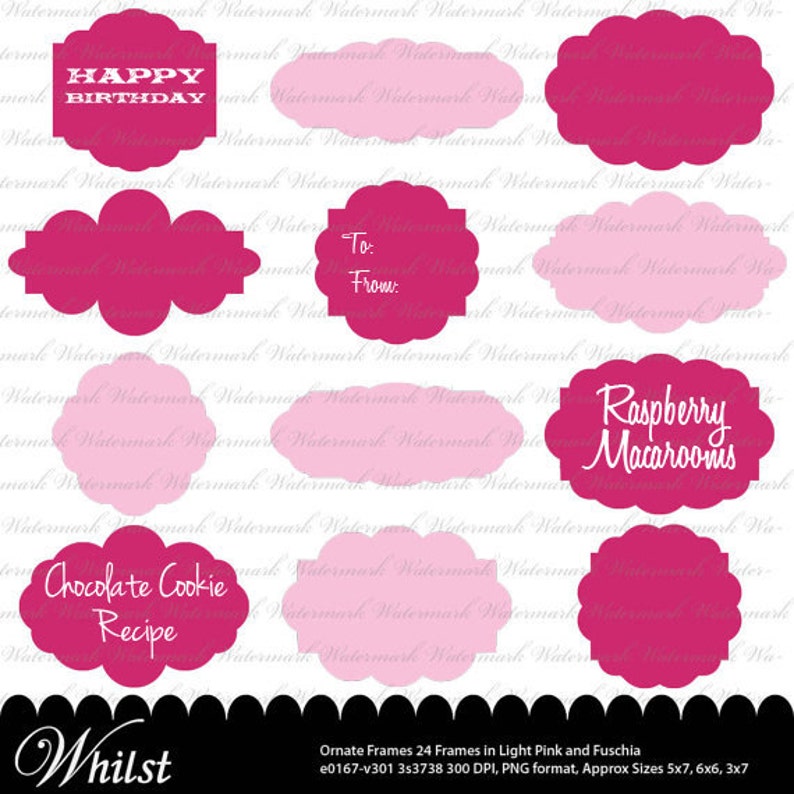 Pink Frame Clip Art Label Clipart In Fuschia And Ornate Image 0