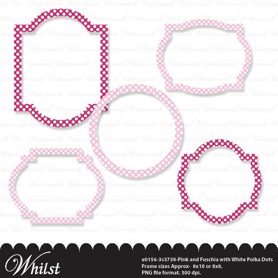 Clip Art Frame Pink Baby Girl White Polka Dots In Fuschia Clip Art Frame Pink Baby Girl White Polka Dots In Fuschia And Light Digital E0156 3s3738