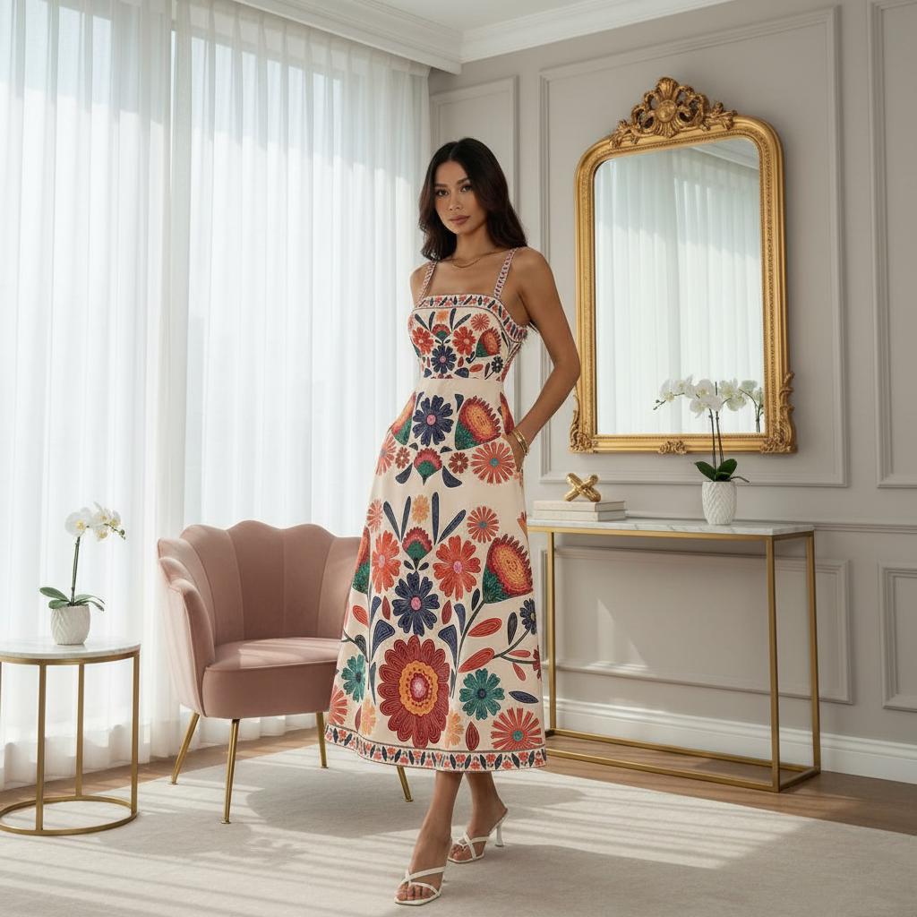 gathered dress with flared skirt Pearl Chiffon Maxi Dress with Gathered Skirt – Black L / Black main image 1