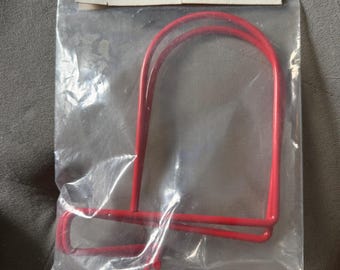 Vintage IKEA FLIT, czerwone metalowe podpórki do książek, klipsy do półek, podpórki do książek, oryginalne opakowanie, skandynawski minimalistyczny schowek na biurko, wyprodukowano na Tajwanie