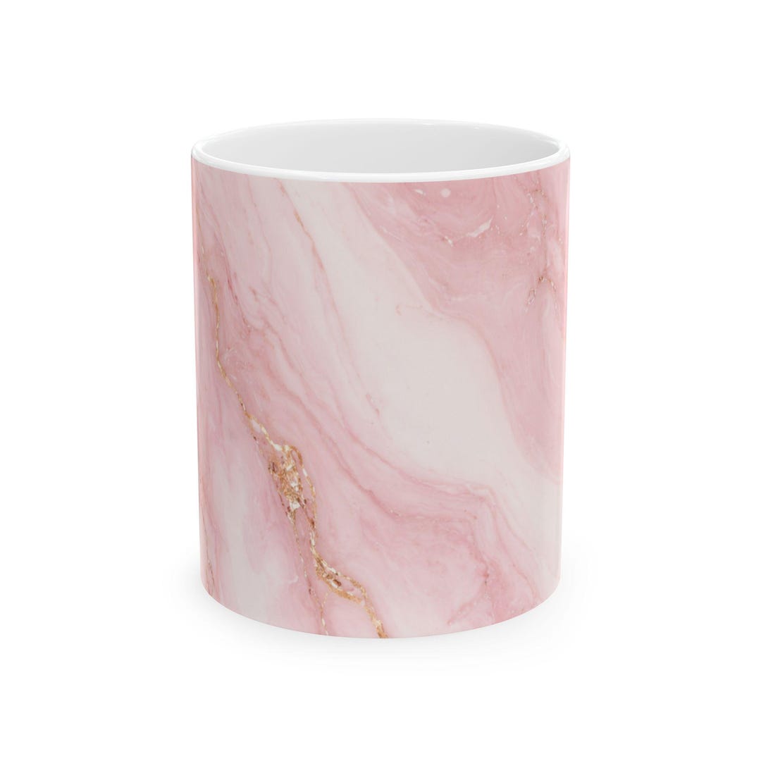 Pink Marble With Gold Veins Mug | Ceramic Coffee Cup - Etsy