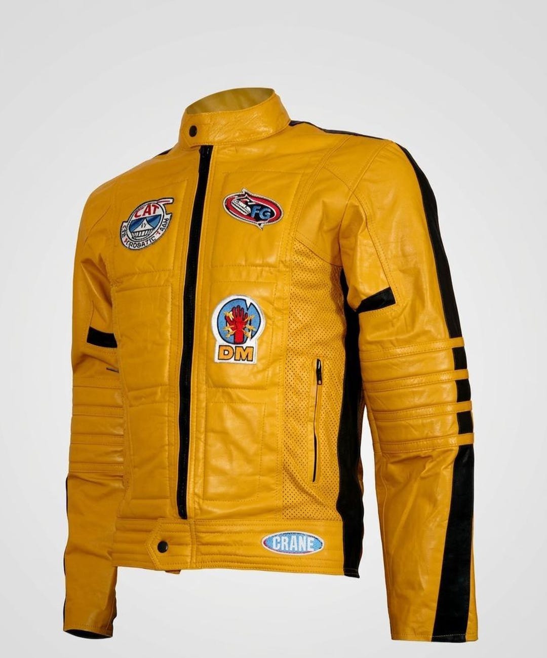 Yellow Racer Jacket Men's Bold Yellow Racing Leather Jacket - Genuine Cowhide Biker Gear ...