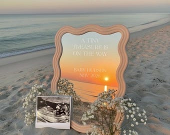 Annonce de bébé à la plage