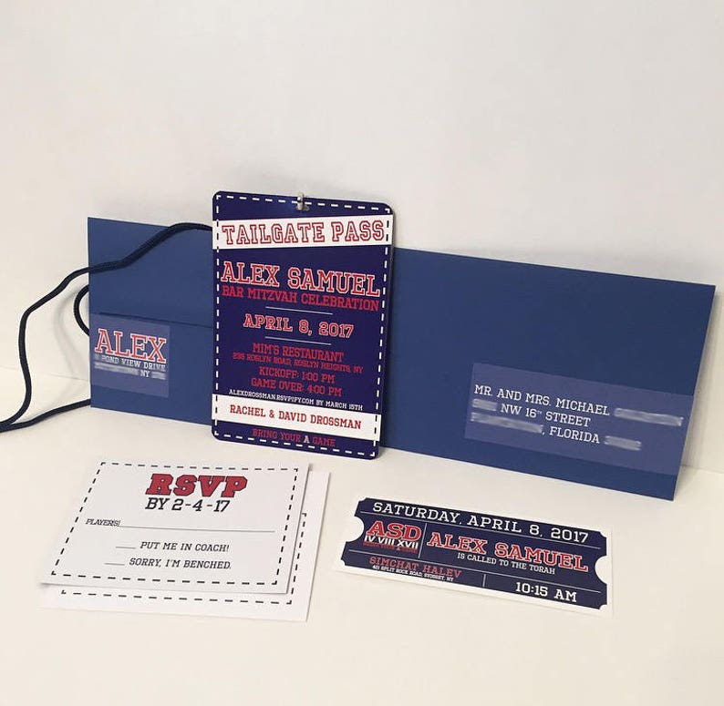 Sports Theme VIP Tailgate Pass Invitation with Lanyard Etsy