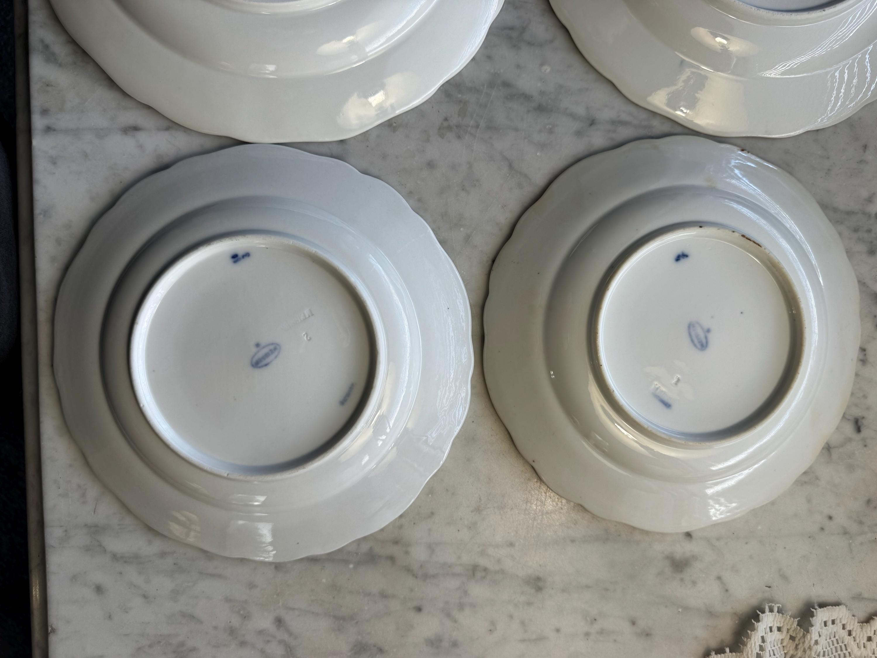 Vintage Meissen Blue Onion Plates Set | Zwiebelmuster German Porcelain ...