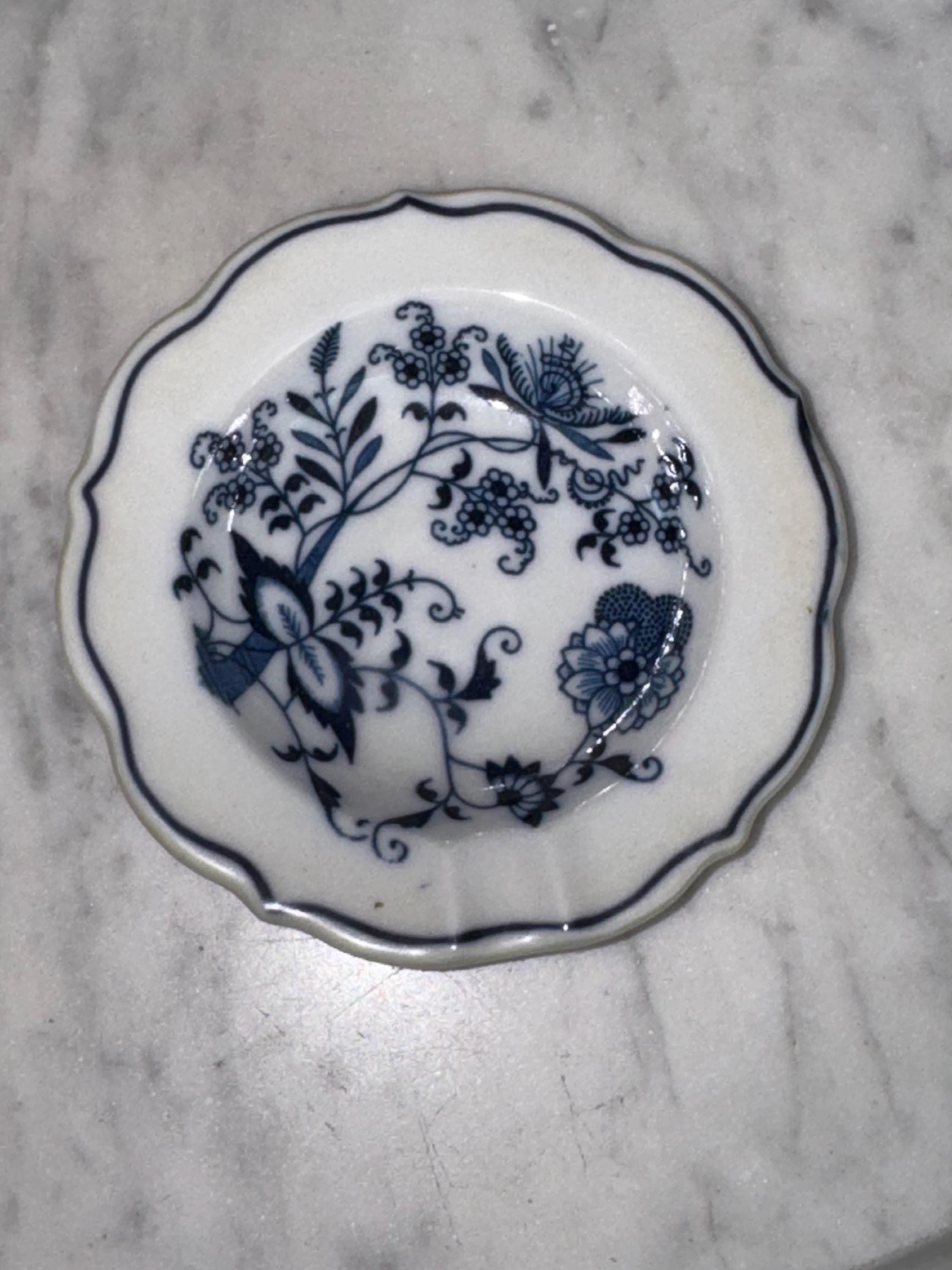 Vintage Blue Danube Porcelain Saucer Dish, Blue Onion Floral Mini Plate ...