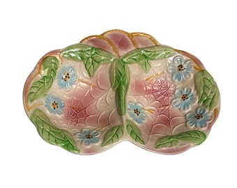 Plato de doble cara con motivo floral de telaraña de Avon Ware, de estilo vintage inglés.