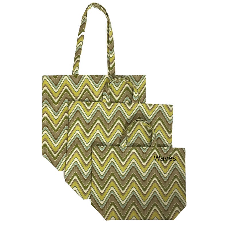 Beach Bag Reusable Shopping Bag. Large Three Sizes: Small Market Bag Grocery Tote Bag Large with Long Handles