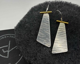 Handcrafted Textured Triangular Drop Earrings
