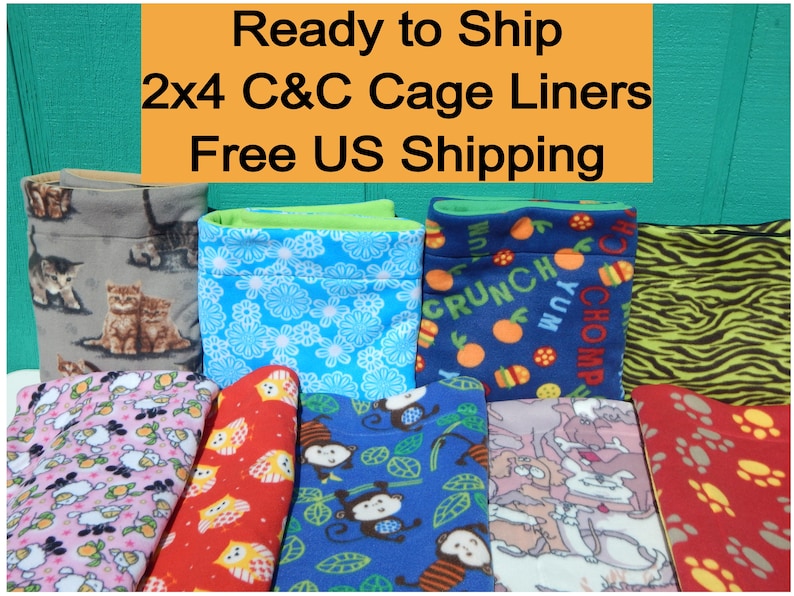 2x4 C&C Cage Liner, Guinea Pig Cage Liner, Fleece Cage Liner, fleece, guinea pig liner, fleece liner, hedgehog cage liner, cage liner image 1