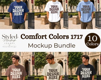 Pacchetto di mockup Comfort Colors 1717 / Pacchetto di mockup per t-shirt da uomo / Mockup realistico per t-shirt CC1717 / Pacchetto di mockup per Etsy / CC 1717 10 colori