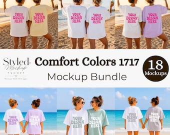Bachelorette CC1717 Mockup Bundle | Comfort Colors 1717 Brautjungfer Strand Mockup | Mädchen Reise Shirt Mockup | Bestie Tee Mockup