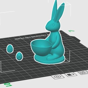 Archivo STL de conejito de Pascua / Plato para dulces imprimible en 3D / Decoración de mesa de primavera imagen 19