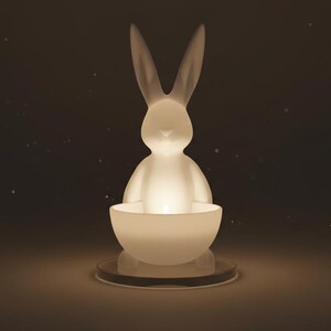 Archivo STL de conejito de Pascua / Plato para dulces imprimible en 3D / Decoración de mesa de primavera imagen 4