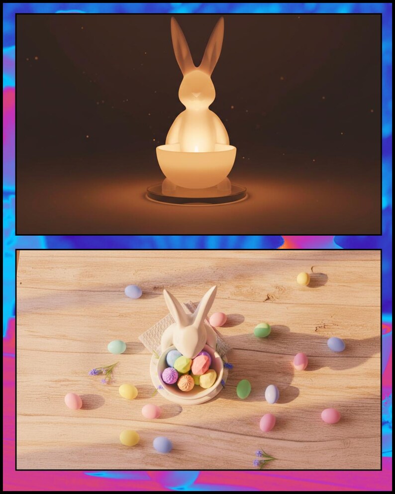 Archivo STL de conejito de Pascua / Plato para dulces imprimible en 3D / Decoración de mesa de primavera imagen 11