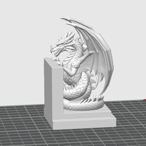 Dragon Bookend STL File | 3D Printable Fantasy Dragon Bookends | Gift ...