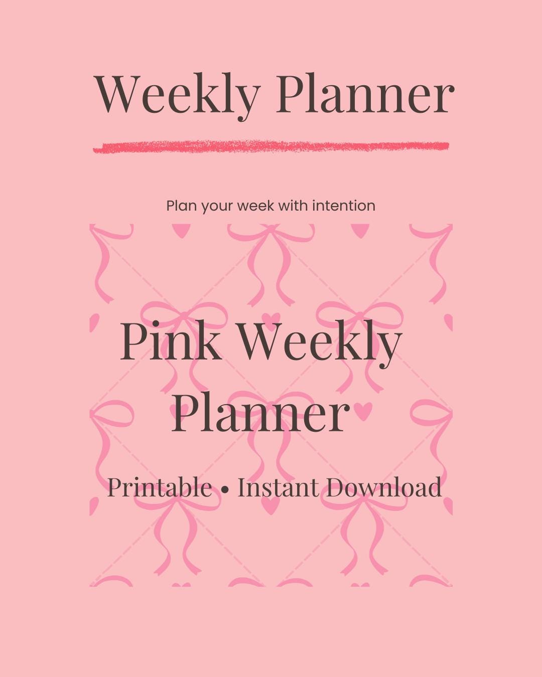 Pink Aesthetic Weekly Planner Printable | Minimal Weekly Schedule | to ...