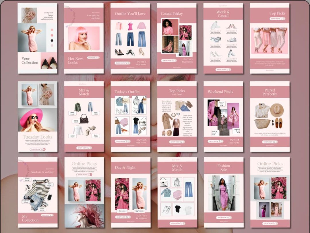 Pink Social Media Templates | LTK & Instagram Canva Posts (33-piece ...