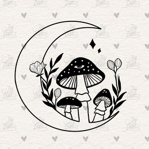 Mushroom svg, mushroom svg bundle, mushroom clipart, fungus svg, magic mushroom svg, boho svg, floral mushroom svg, moon phases svg, morel