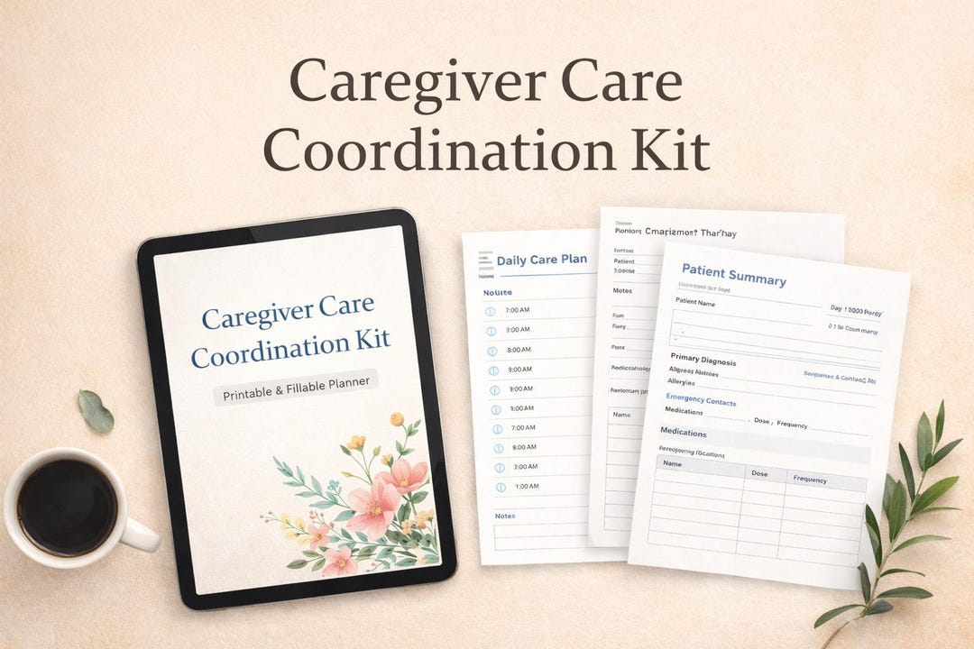 Caregiver Care Coordination Kit Printable & Fillable PDF | Medical ...