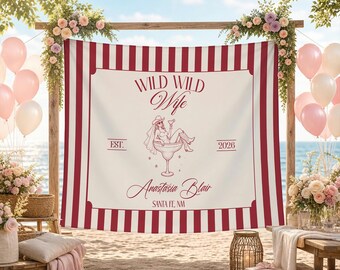 Arazzo per addio al nubilato a tema western "Last Rodeo", striscione personalizzato per addio al nubilato a tema cowgirl, decorazioni per feste di addio al nubilato a Nashville, cartello di sfondo per foto "Bride Tribe".