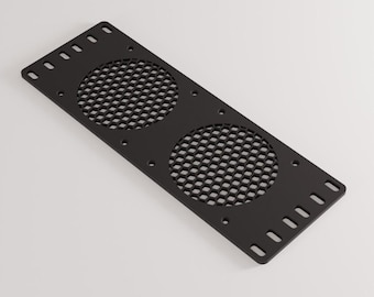 2U 10-Inch Rack Direct 80mm x2 Fan Mount – Honeycomb Design