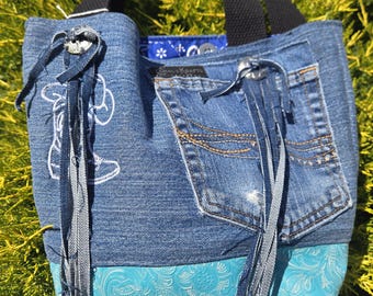 Western UpCycled denim crossbody