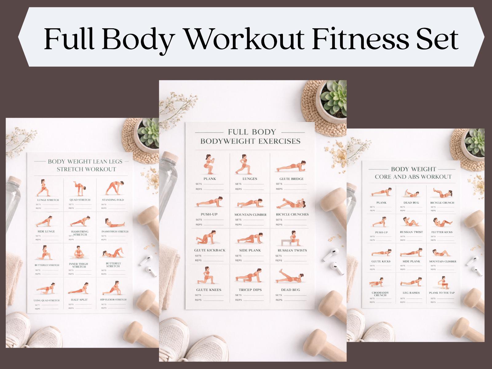 Exercise Plan Chart.pdf Full Body Workout Printable PDF | Upper Lower Body & Core Exercise ...