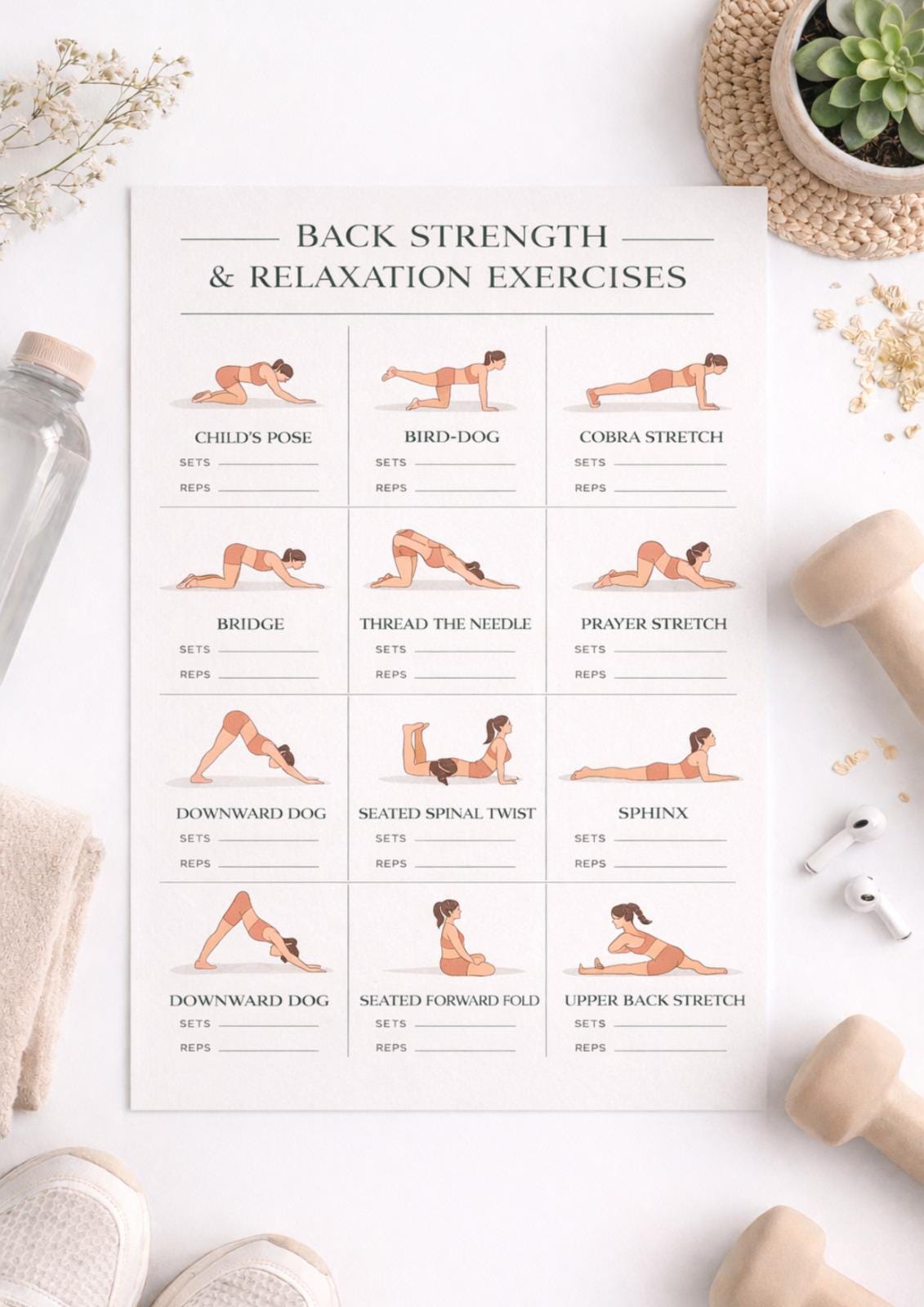 Full Body Workout Printable PDF | Upper Lower Body & Core Exercise ...
