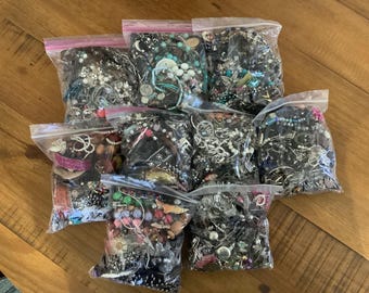 2+ lb bags bulk, broken, unbroken jewelry for wearing or crafting