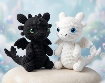 Toothless Crochet Pattern | Night Fury Amigurumi Dragon (PDF File)