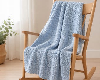 Waffle Stitch Crochet Baby Blanket Pattern, Easy Blanket Crochet Pattern, Beginner Friendly Crochet