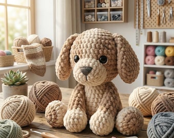 Realistic Plush Puppy Crochet Pattern PDF, Amigurumi Dog Toy Tutorial, Soft Dog Doll, DIY Digital Download