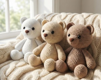 Crochet pattern amigurumi bear in English and German pdf manual.