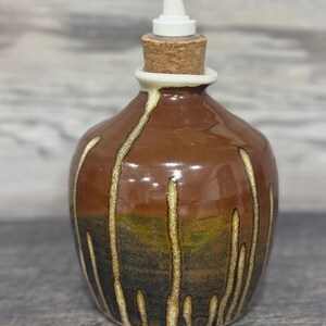 Temoku and White Salt Soap Dispenser