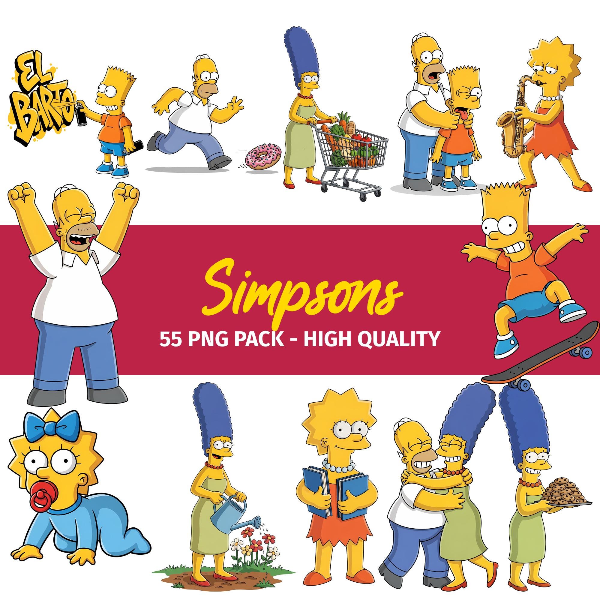 The Simpsons Characters Of Springfield Poster Art Print