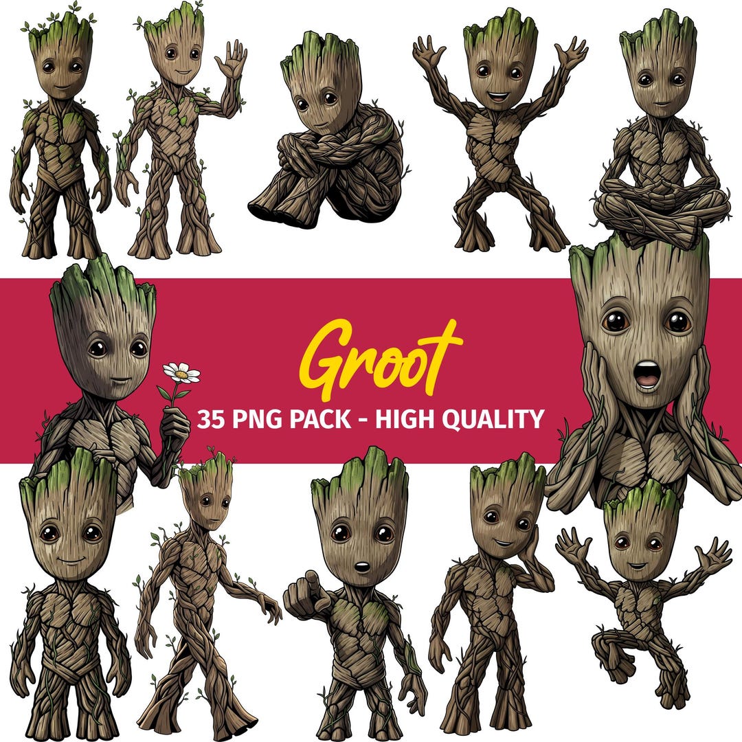 Groot Clipart PNG Pack - Cute Characters (digital Download) - Etsy