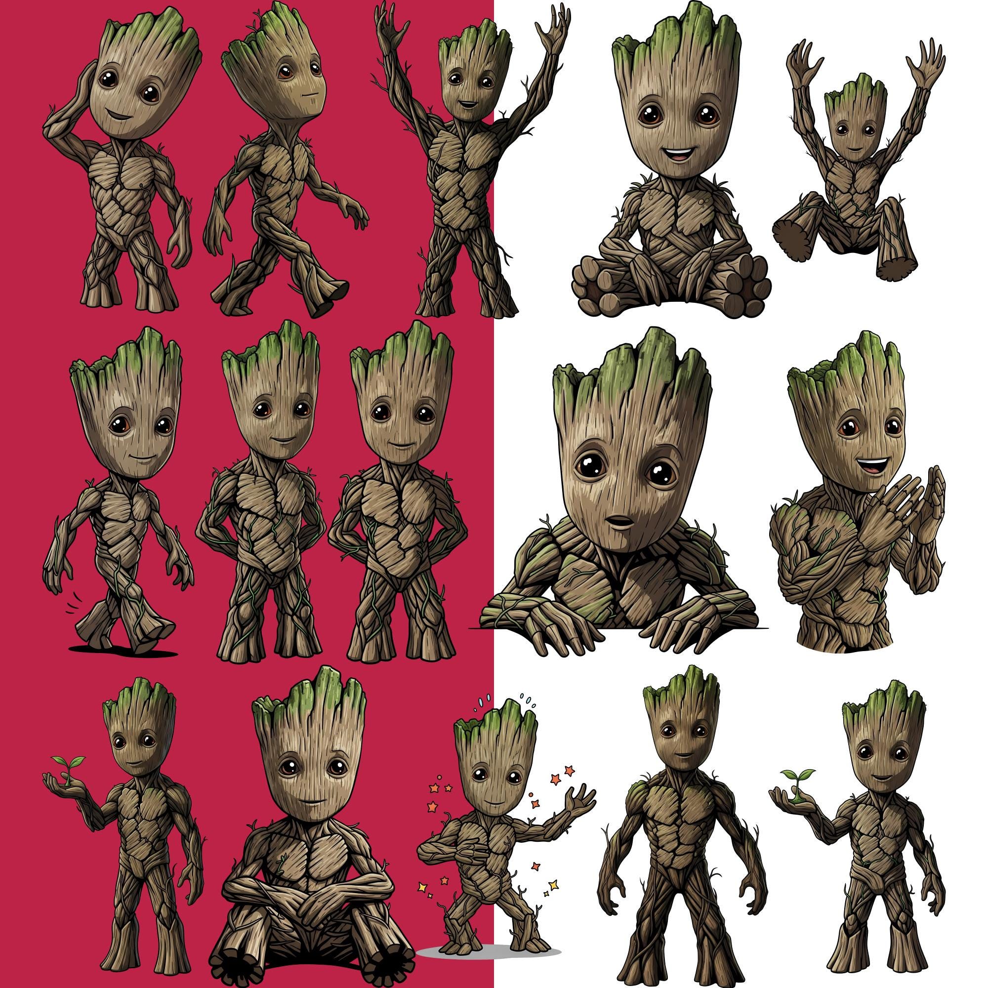Groot Clipart PNG Pack - Cute Characters (digital Download) - Etsy