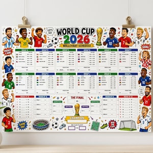 World Cup 2026 Wall Chart | Soccer Tournament Predictor Bracket Poster (A1 Digital Download)
