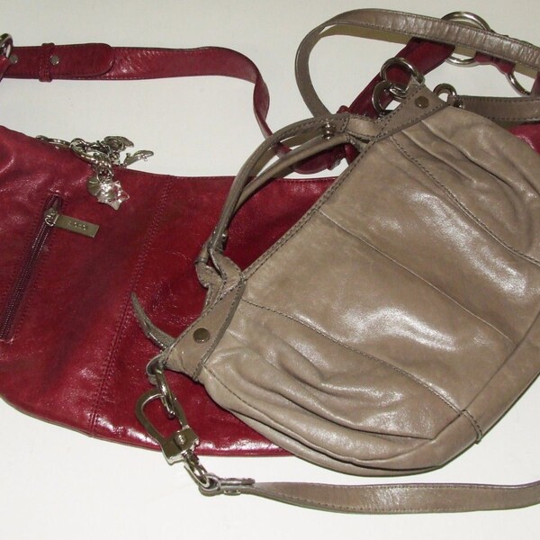 SALE  2 Distressed HOBO INTERNATIONAL Leather Bags Shoulder & Crossbody Bags 1054